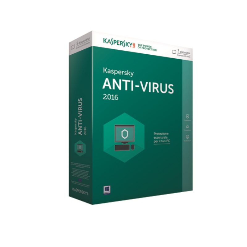 KASPERSKY Antivirus Kaspersky Security 2016 3 dispositivi 1 anno 